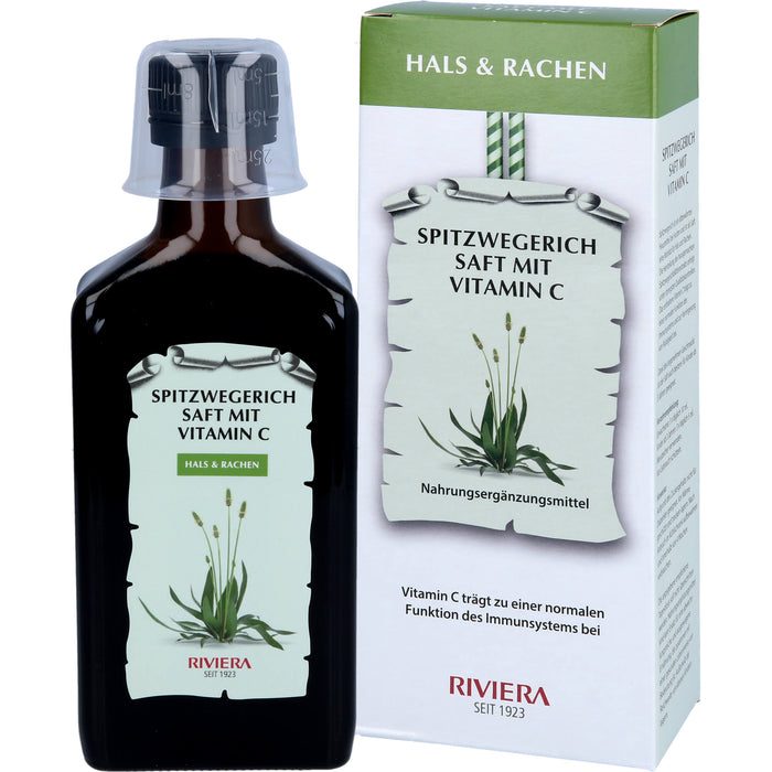 RIVIERA Spitzwegerich Saft mit Vitamin C für ein normales Immunsystem, 250 ml Lösung