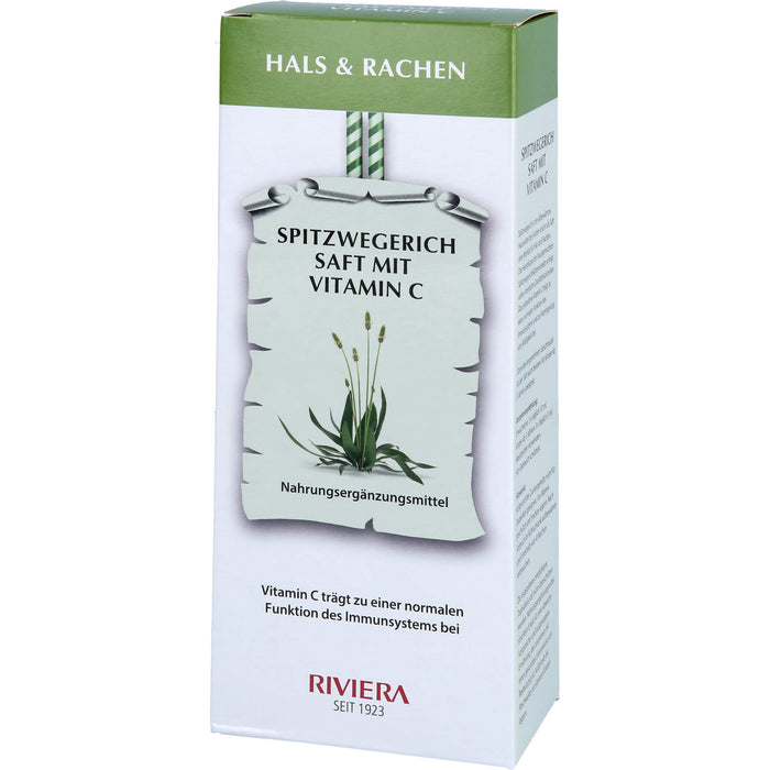 RIVIERA Spitzwegerich Saft mit Vitamin C für ein normales Immunsystem, 250 ml Lösung