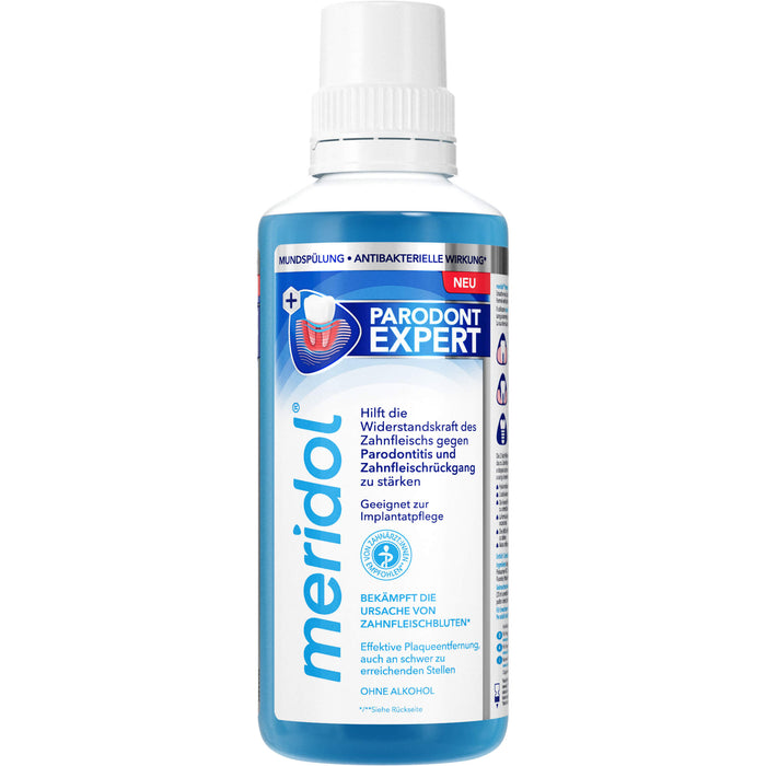 Meridol Parodont Expert Mundspülung bei Parodontitis und Zahnfleischrückgang, 400 ml Lösung