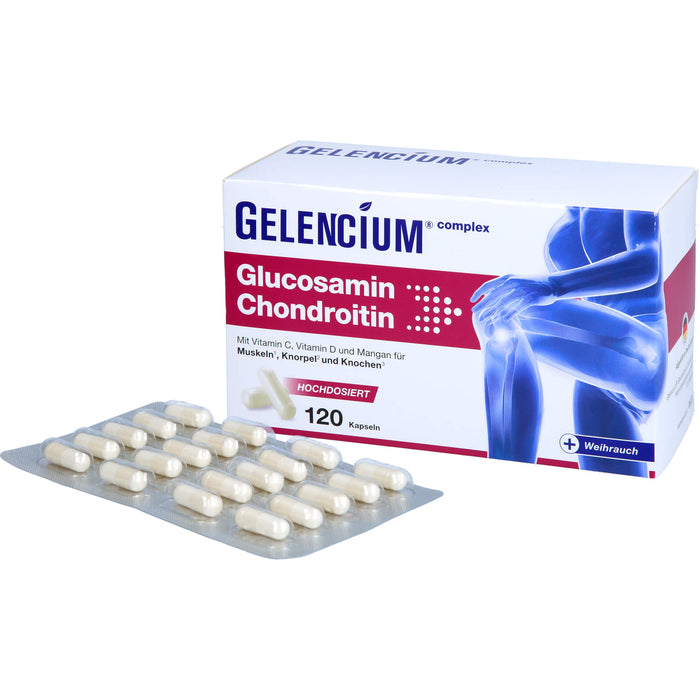 GELENCIUM Glucosamin Chondroitin Kapseln hochdosiert mit Vitamin C, 120 St. Kapseln