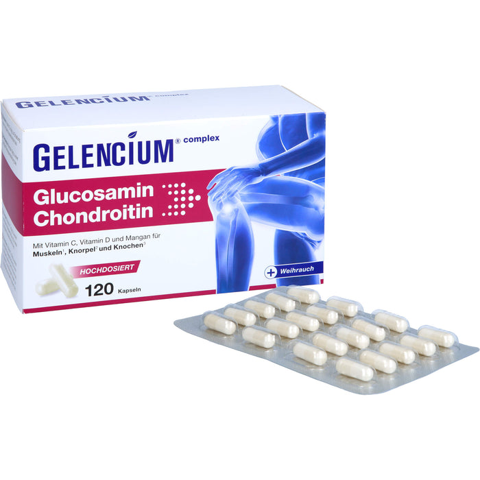 GELENCIUM Glucosamin Chondroitin Kapseln hochdosiert mit Vitamin C, 120 St. Kapseln