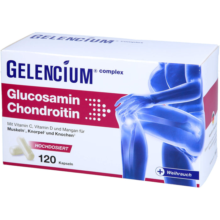GELENCIUM Glucosamin Chondroitin Kapseln hochdosiert mit Vitamin C, 120 St. Kapseln