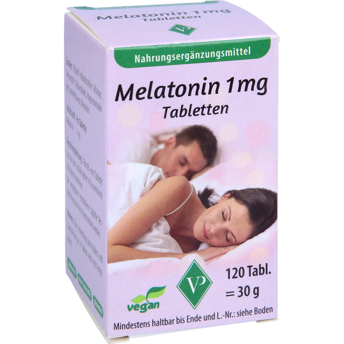 Velag Pharma Melatonin 1 mg Tabletten zur Verkürzung der Einschlafzeit, 120 St. Tabletten