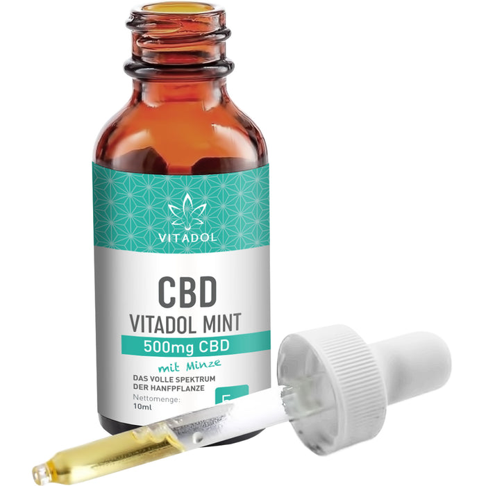 CBD5% Bio Hanfextrakt Öl - Vitadol Mint, 10 ml OEL