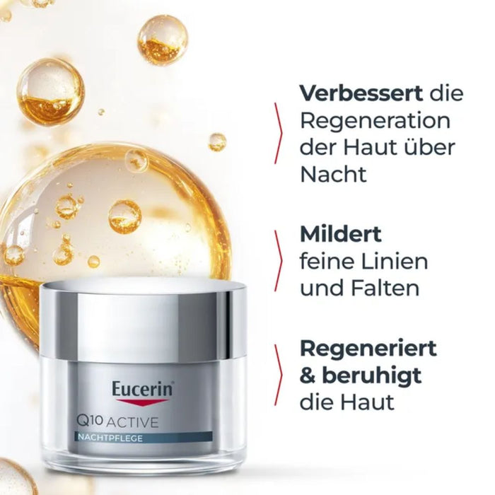 Eucerin Q10 Active Anti-Falten Nachtpflege Creme, 50 ml Creme