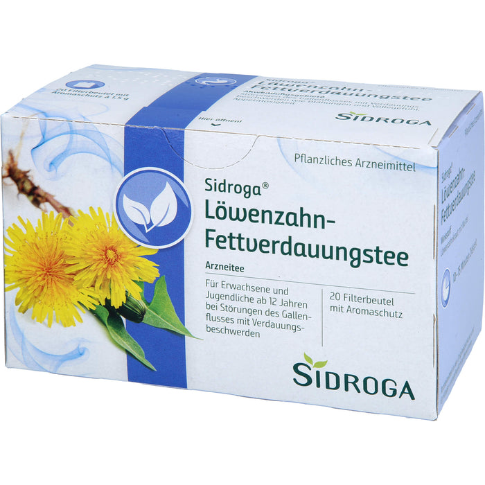 Sidroga Löwenzahn-Fettverdauungstee für den Gallenfluss, 20 St. Filterbeutel