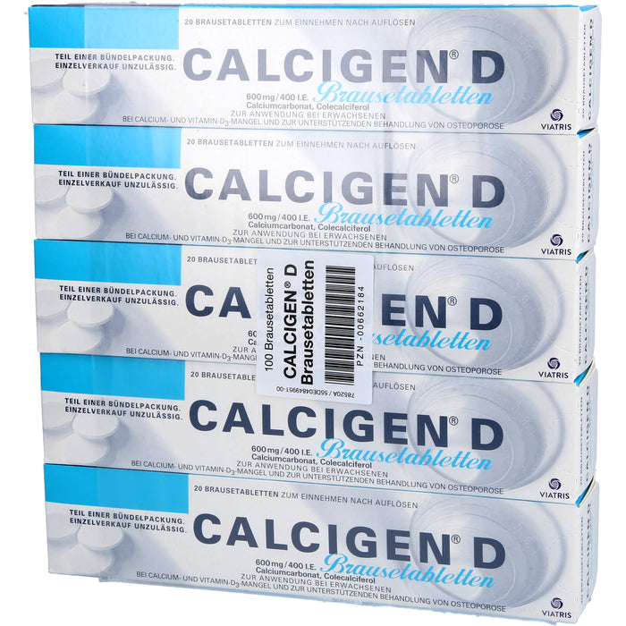 CALCIGEN D 600 mg / 400 I.E. Brausetabletten bei gleichzeitigem Calcium- und Vitamin D-Mangel, 100 St. Brausetabletten