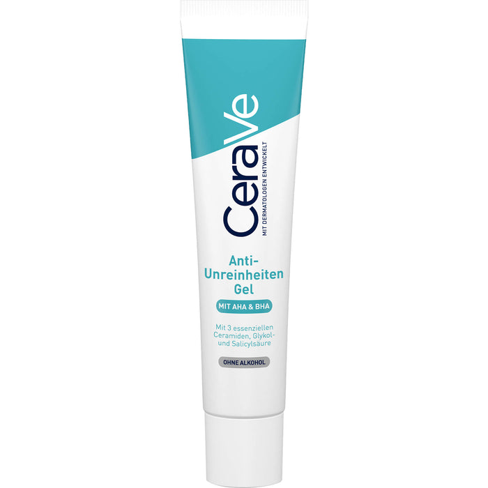 CeraVe Anti-Unreinheiten Gel mit AHA und BHA für unreine, zu Akne neigende Haut, 40 ml Gel