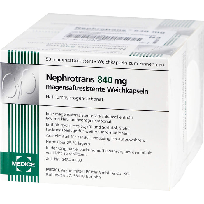 Nephrotrans 840 mg Weichkapseln bei stoffwechselbedingter Übersäuerung des Blutes, 100 St. Kapseln