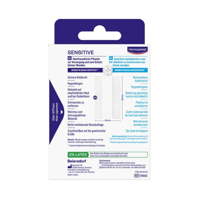 Hansaplast Sensitive Pflaster Hypoallergen 2mx6cm, 1 St. Pflaster
