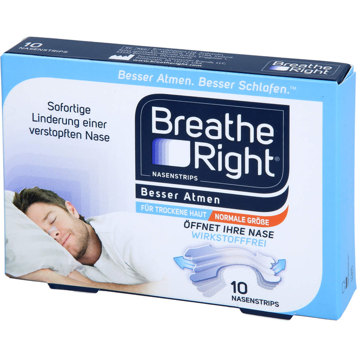 Breathe Right transparente Nasenpflaster Besser Atmen, 10 St. Pflaster