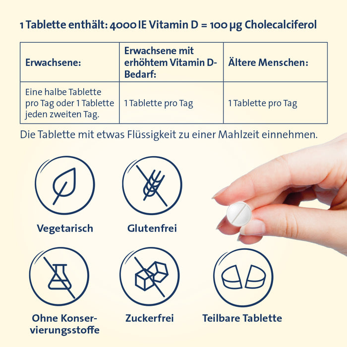 Vitamin D3 Hevert 4000 IE Tabletten, 60 St. Tabletten