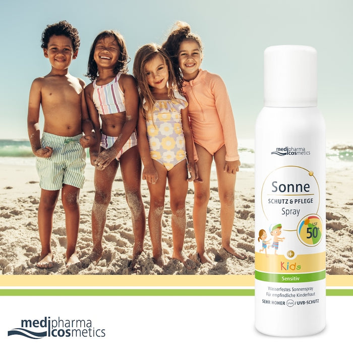 Medipharma Cosmetics Sonne Schutz & Pflege Kids wasserfestes Sonnenspray LSF 50+, 150 ml Lösung