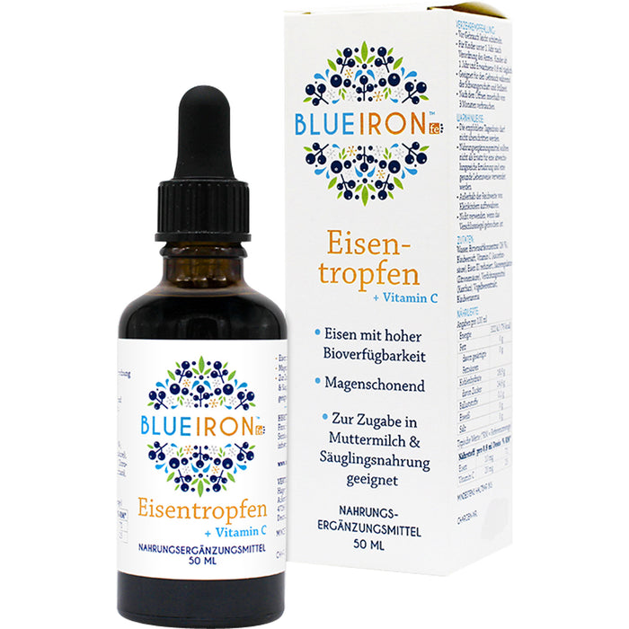 BLUEIRON Eisentropfen mit Vitamin C, 50 ml Lösung