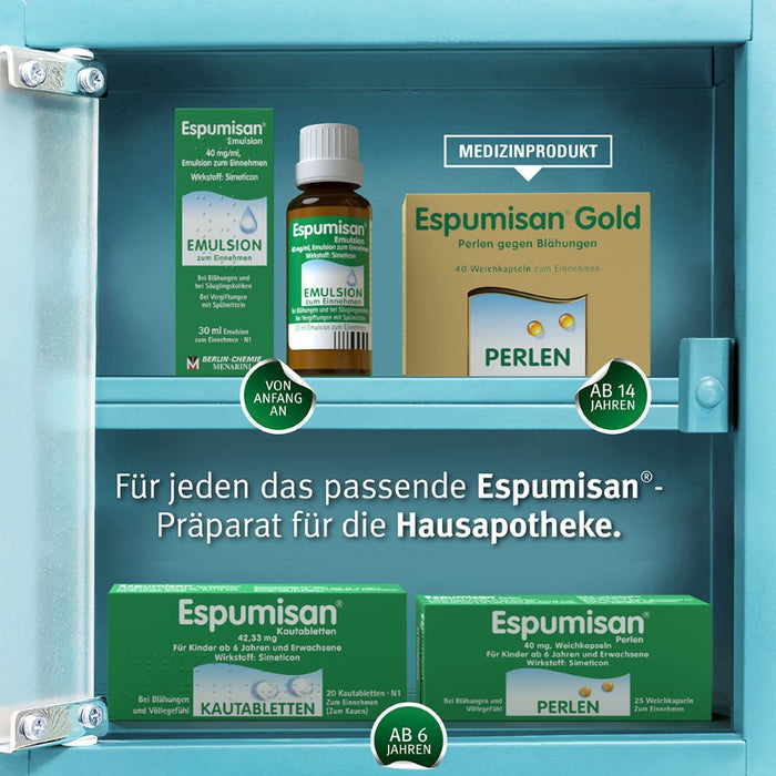 Espumisan Kautabletten bei Blähungen, 20 St. Tabletten