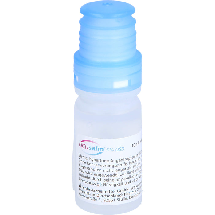 OCUsalin 5% OSD Augentropfen zur unterstützenden Behandlung von Hornhaut-Ödemen, 10 ml Lösung