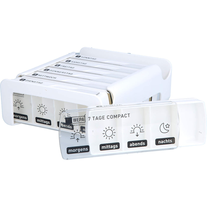WEPA Medikamentendosierer 7 Tage Compact Wochenmagazin weiß, 1 St. Dosette