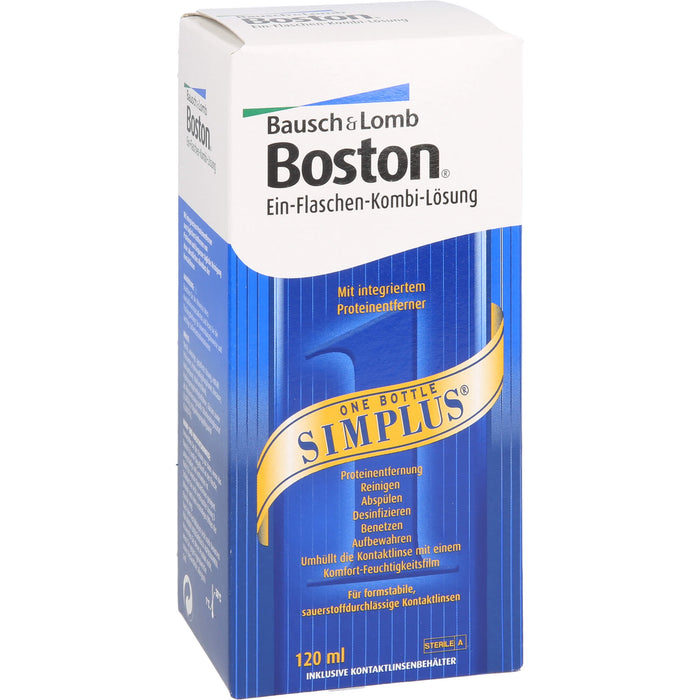 Boston Simplus Lösung mit integriertem Proteinentferner für alle harten Kontaktlinsen, 120 ml Lösung