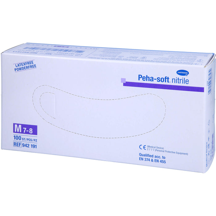 Peha-soft nitrile Untersuch.handsch. M unst.pudfr., 100 St HAS