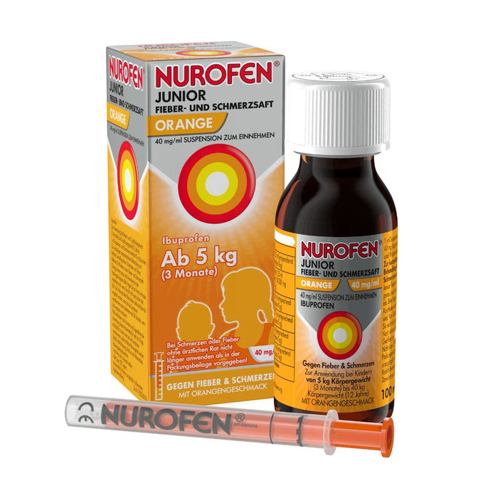 Nurofen Junior Fieber- & Schmerzsaft Orange, 100 ml Lösung