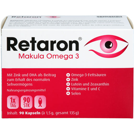 Retaron Makula Omega 3 Kapseln zum Erhalt des normalen Sehvermögens, 90 St. Kapseln