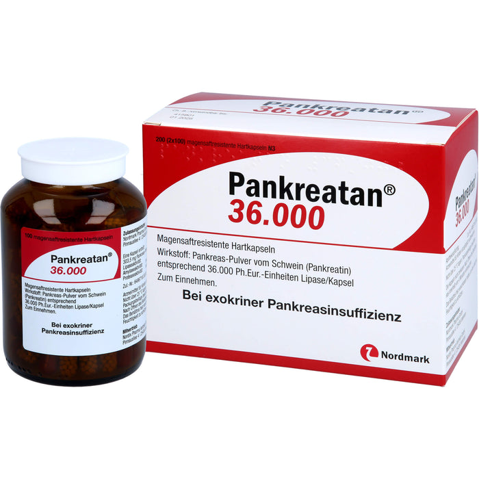 Pankreatan 36.000 Hartkapseln Verdauungsenzyme, 200 St. Kapseln