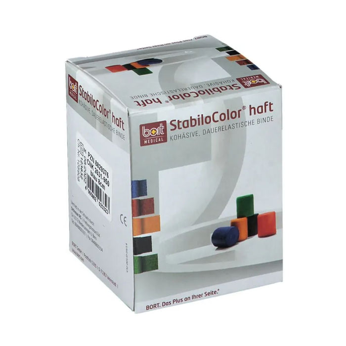 BORT StabiloColor haft kohäsive dauerelastische Binde 8 cm blau, 1 St. Binde