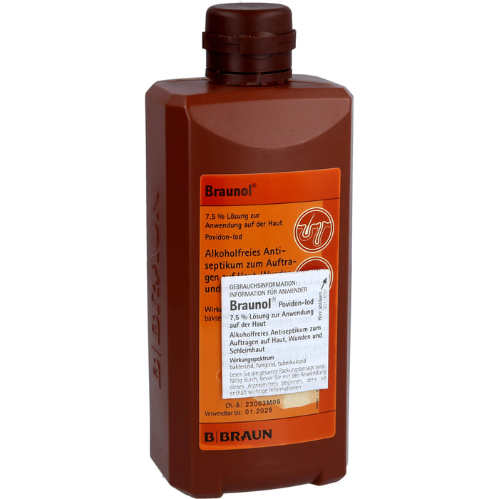 Braunol alkoholfreies Antiseptikum zum Auftragen auf Haut, Wunden und Schleimhaut, 500 ml Lösung