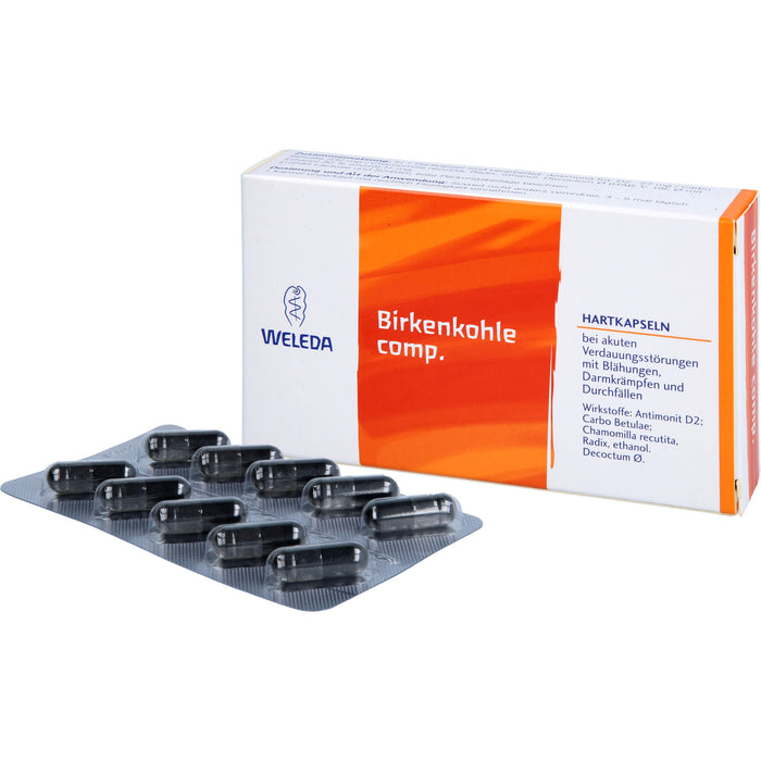 WELEDA Birkenkohle comp. Hartkapseln bei akuten Verdauungsstörungen, 20 St. Kapseln