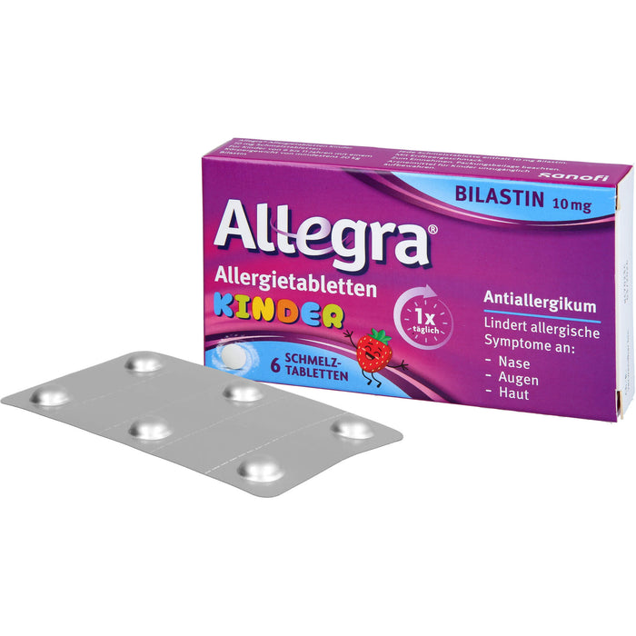Allegra Allergietabletten für Kinder 10 mg Bilastin Schmelztabletten, 6 St. Tabletten