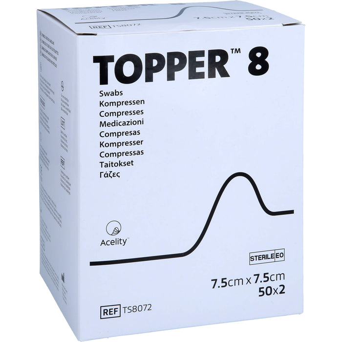 TOPPER 8 steril 7,5 X 7,5 cm TS8072, 50X2 St KOM