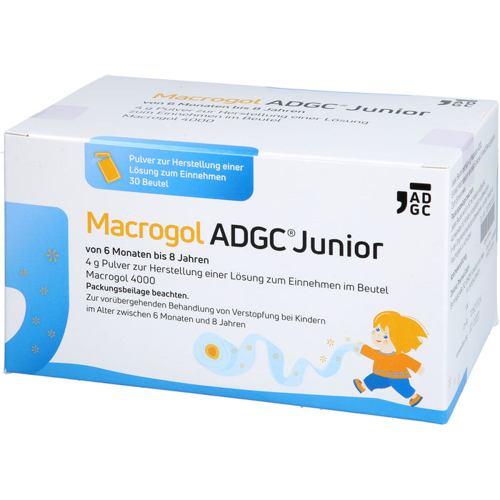 Macrogol ADGC Junior 6M – 8J Pulver bei Verstopfung, 30 g Pulver