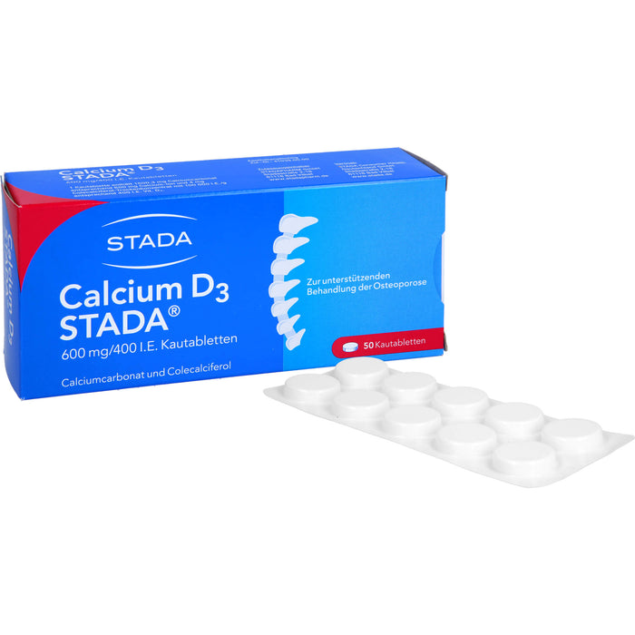 STADA Calcium D3 600 mg/400 I.E. Kautabletten, 50 St. Tabletten