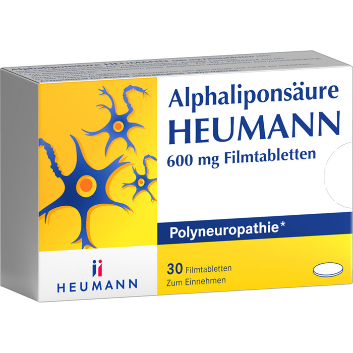 HEUMANN Alphaliponsäure 600 mg Filmtabletten bei Polyneuropathie, 30 St. Tabletten