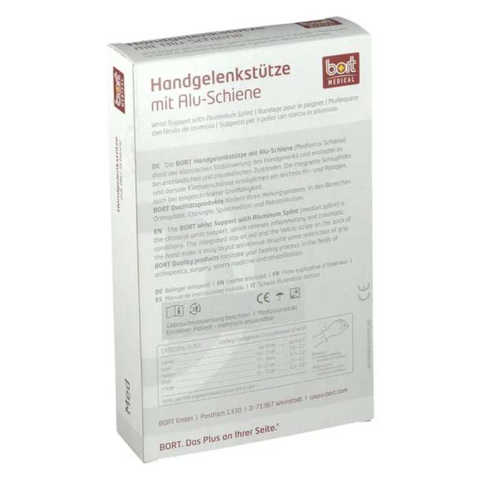 Bort Handgelenkstütze mit Alu-Schiene rechts Gr. M schwarz, 1 St. Bandage