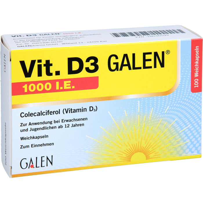VIT. D3 Galen 1000 I.E. Weichkapseln, 100 St. Kapseln