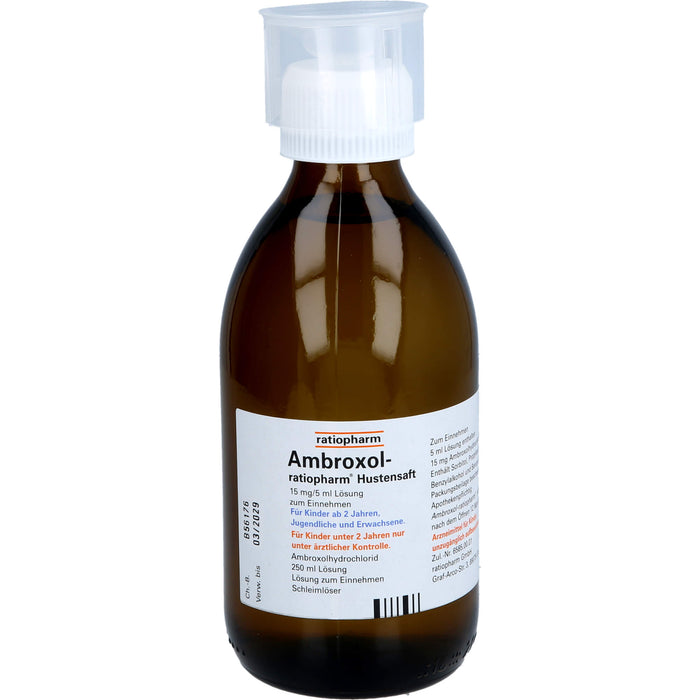 Ambroxol-ratiopharm Hustensaft Schleimlöser, 250 ml Lösung