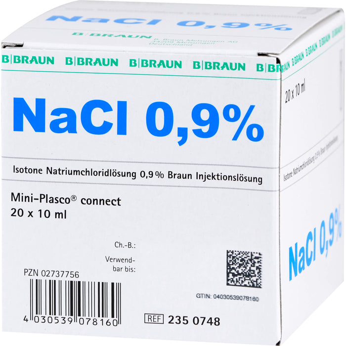 Isotone Kochsalzlösung NaCl 0,9% Braun Mini-Plasco connect, 20 ml Lösung