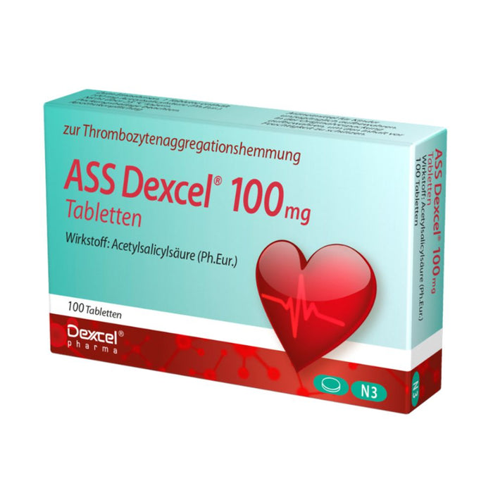 ASS Dexcel 100 mg Tabletten bei Herz-Kreislauf-Erkrankungen, 100 St. Tabletten