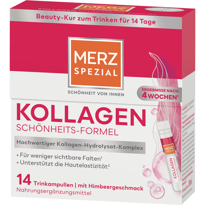 Merz Spezial Kollagen Schönheits-Formel Trinkampullen mit Himbeergeschmack, 14 St. Ampullen