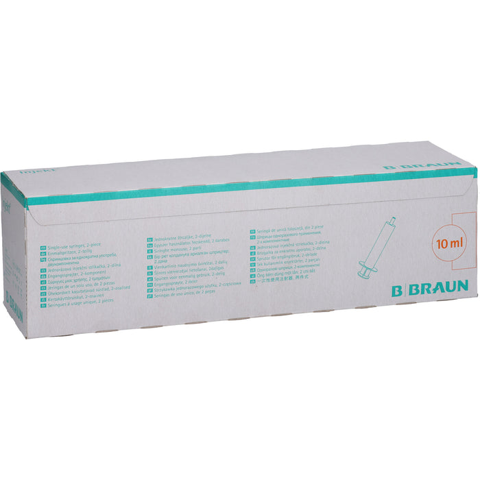 B. Braun Injekt Luer Solo 10 ml zweiteilige Einmalspritze mit Luer-Ansatz, 100 St. Packung