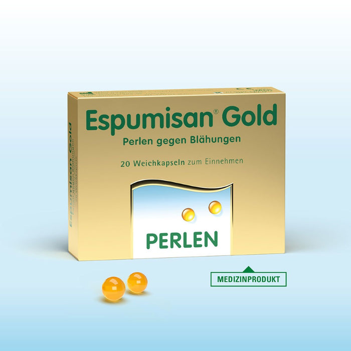 Espumisan Gold Perlen gegen Blähungen, 20 St. Kapseln