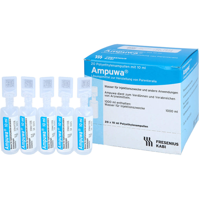 Ampuwa , Lösungsmittel zur Herstellung von Parenteralia Polyethylenampullen, 10 ml, 200 ml Lösung