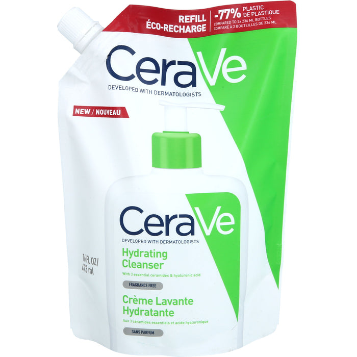 CeraVe feuchtigkeitsspendende Reinigungslotion für normale bis trockene Haut Nachfüllpack, 473 ml Lotion