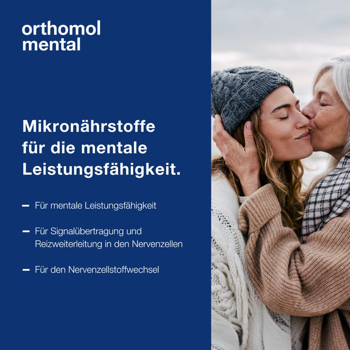 Orthomol Mental - für Gehirn, Konzentration und Gedächtnis - mit Pantothensäure und Omega-3-Fettsäuren - Granulat/Kapseln, 30 St. Tagesportionen
