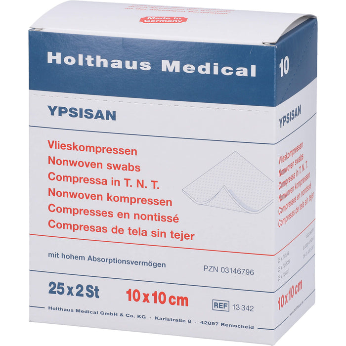 Holthaus Medical Ypsisan Vlieskompressen 10 x 10 cm steril, 50 St. Kompressen