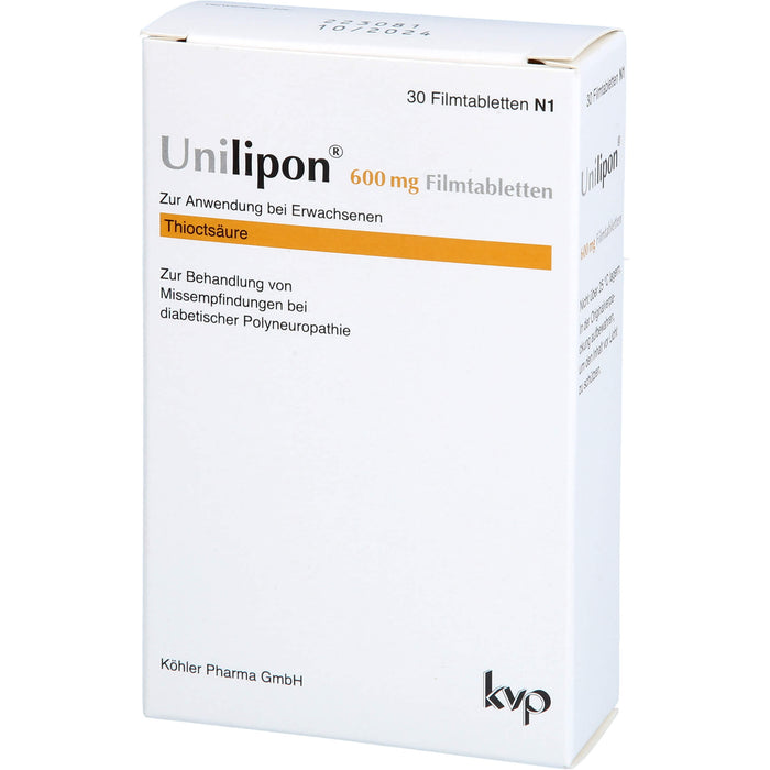 Unilipon 600 mg Filmtabletten, 30 St FTA
