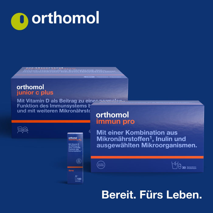 Orthomol Immun - Mikronährstoffe zur Unterstützung des Immunsystems - mit Vitamin C, Vitamin D und Zink - Menthol-Himbeere, 7 St. Tagesportionen