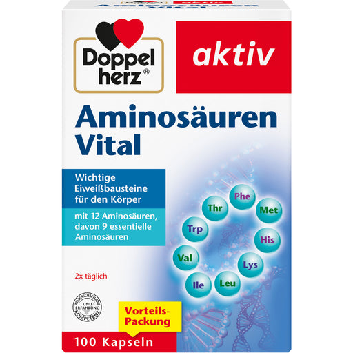 Doppelherz aktiv Aminosäuren Vital Kapseln wichtige Eiweißbausteine für den Körper, 100 St. Kapseln