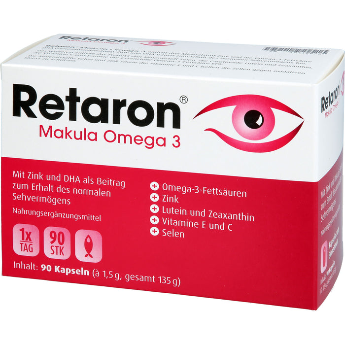 Retaron Makula Omega 3 Kapseln zum Erhalt des normalen Sehvermögens, 90 St. Kapseln